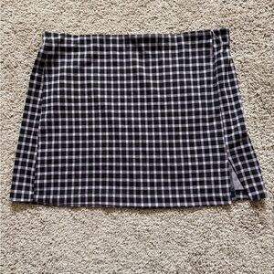 Divided Black and Lavender Check Mini Skirt